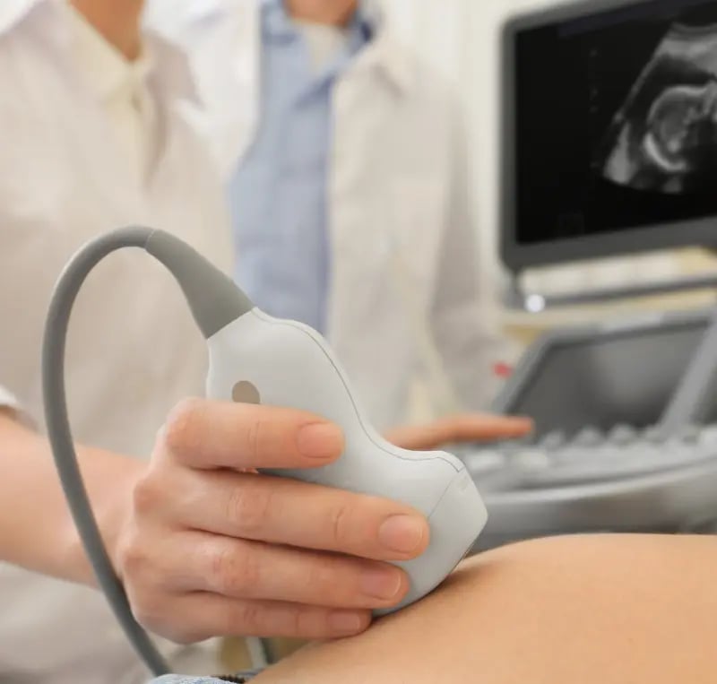 Patient receiving an ultrasound